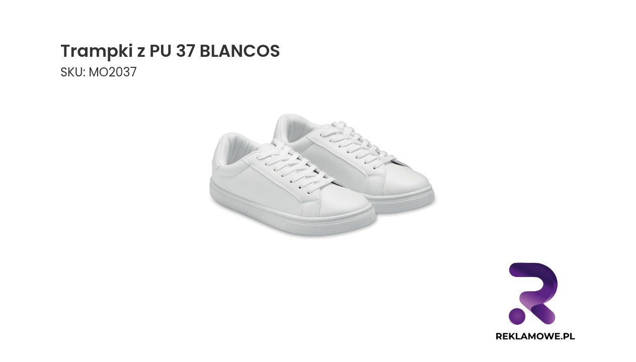 Trampki z PU rozmiar 37 kolor biały