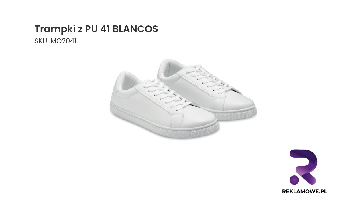 Trampki z PU 41 BLANCOS Białe trampki rozmiar 41