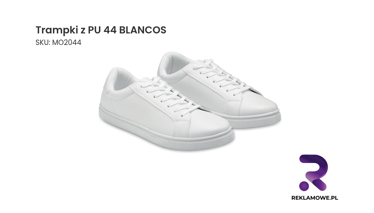 Trampki z PU 44 BLANCOS Białe trampki rozmiar 44 PU