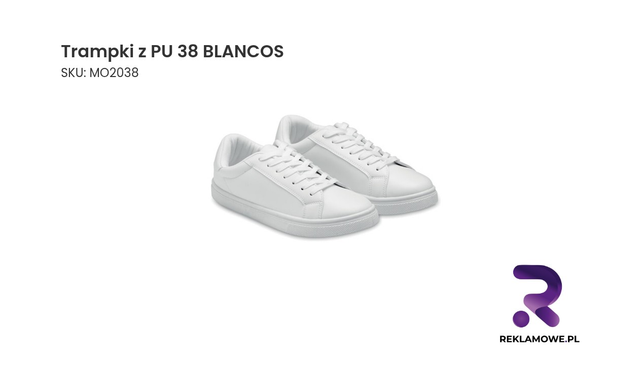 Białe trampki z PU w rozmiarze 38