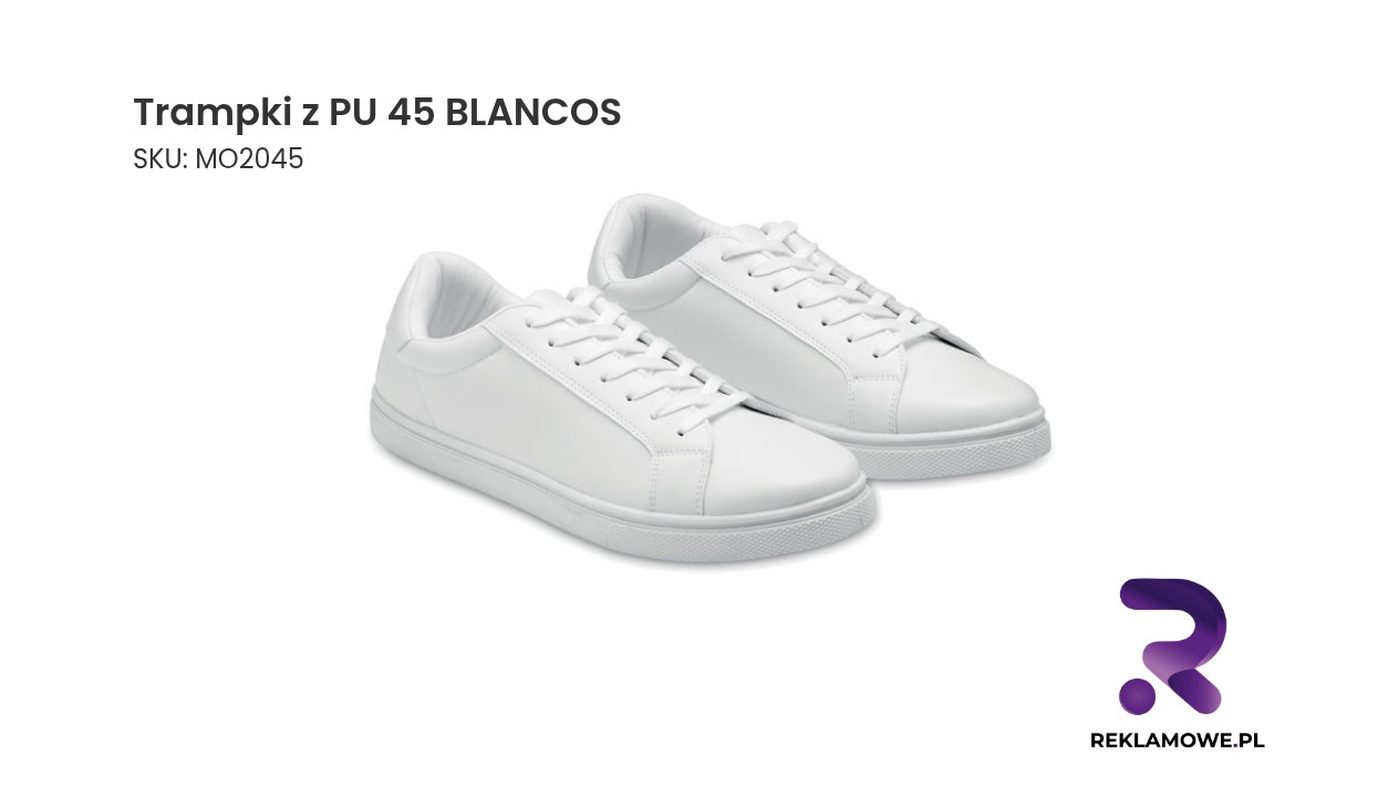 Trampki z PU 45 BLANCOS Białe trampki PU rozmiar 45